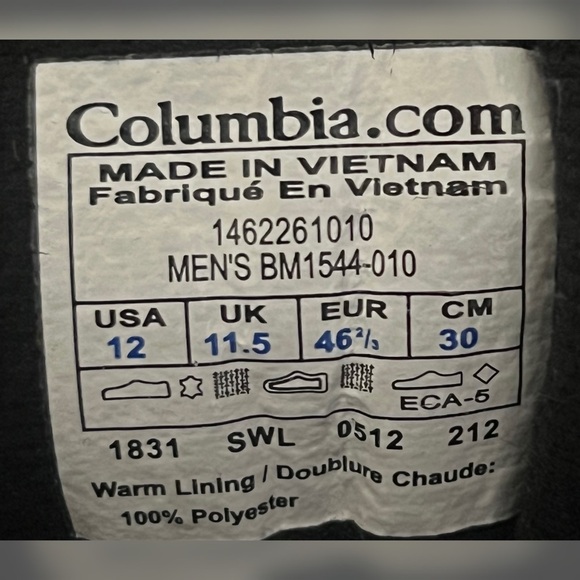 Columbia Men\'s Bugaboot II 200 Grams Insulated Waterproof Boots Size-12